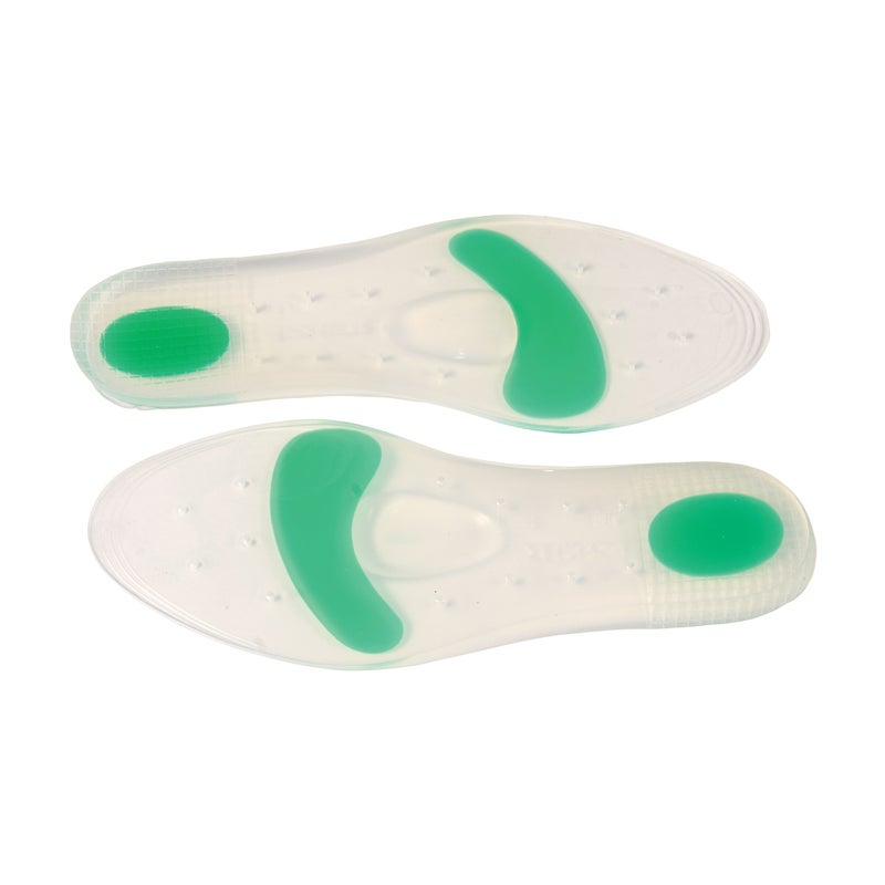 Steins Silicone Dual Density Comfort Shoe Gel Insoles for Extra Arch Support and Feet, Ankle, Knee and Hip Joint Relief, Men (Size 8 to 9) or Women (Size 9.5 to 10), Green - Image 2